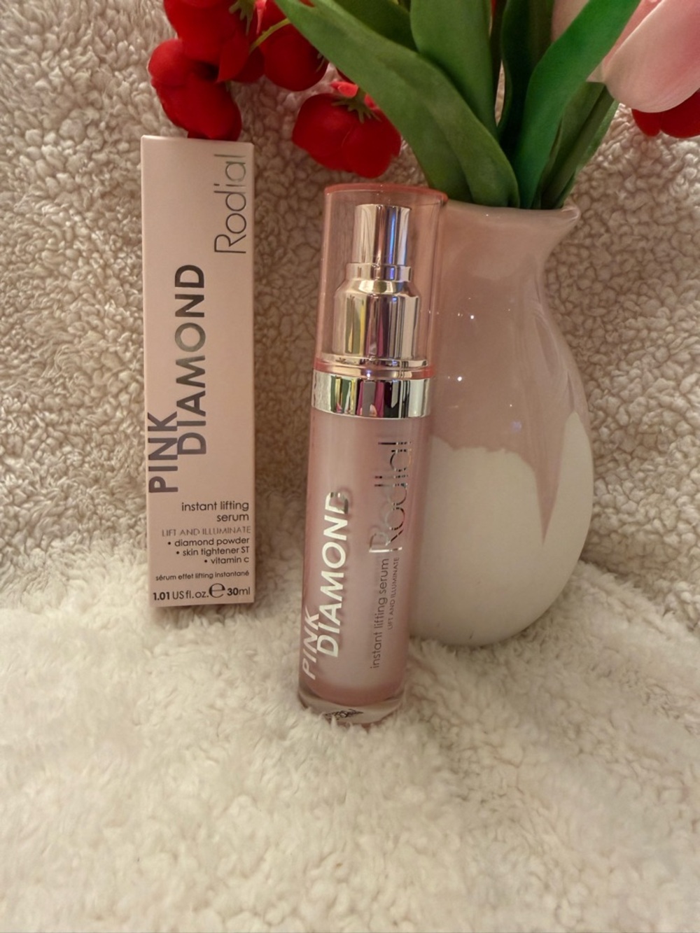Rodial Pink Diamond Instant Lifting Serum — pale pink and silver